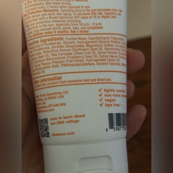 NEW Large thinkbaby Mineral Sunscreen Lotion SPF 50 - 6 fl oz - Picture 9 of 13